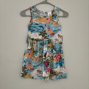Disney Tropical Beach Print Sleeveless Dress - Blue, Pink, Green, Yellow